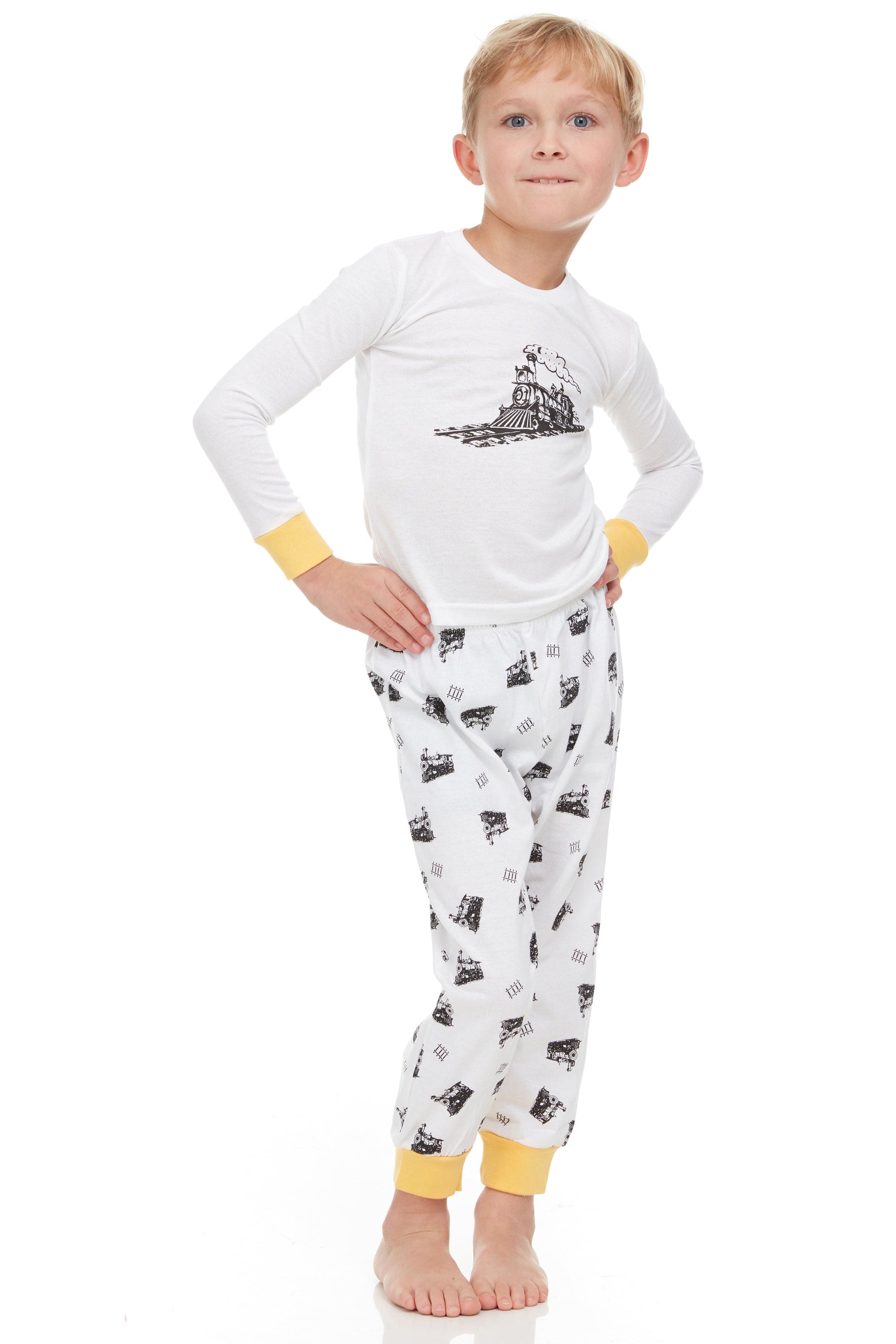 Boys Train Pajamas – Toddler Cotton Sleep Set (12M–8Y)