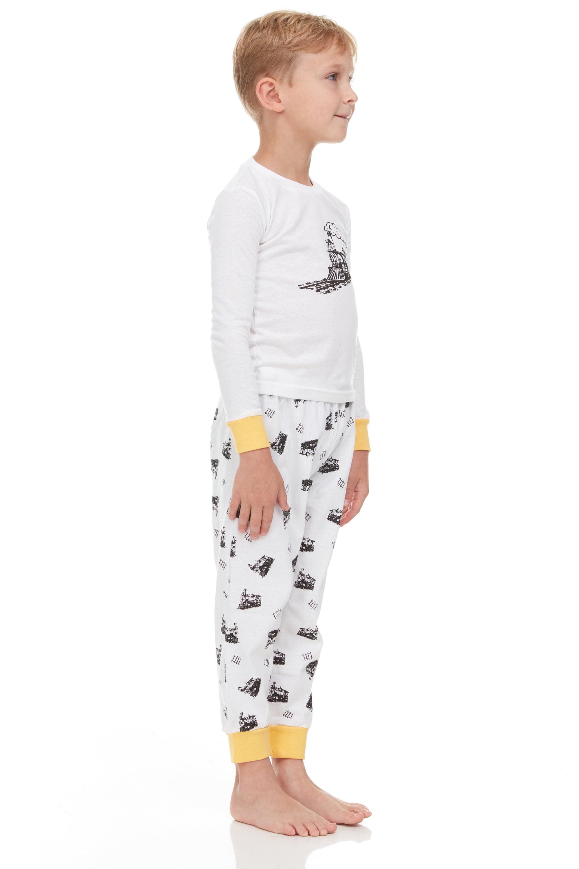 Boys Train Pajamas – Toddler Cotton Sleep Set (12M–8Y)