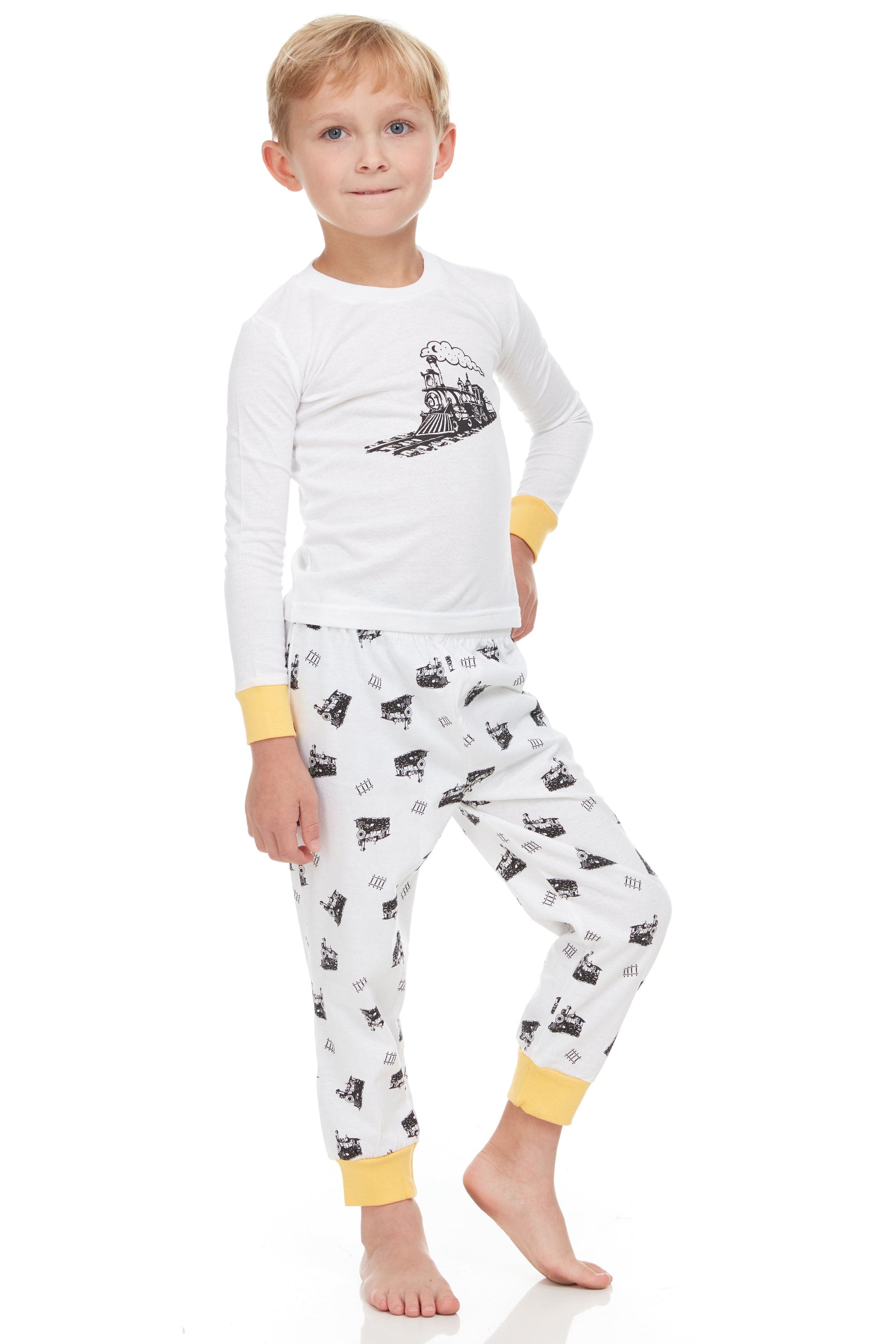 Boys Train Pajamas – Toddler Cotton Sleep Set (12M–8Y)
