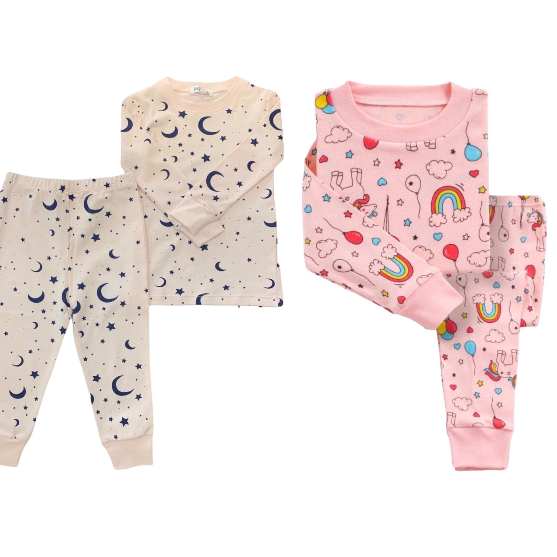 Girls 2 Pack Kids Pajamas - Super Soft Cotton