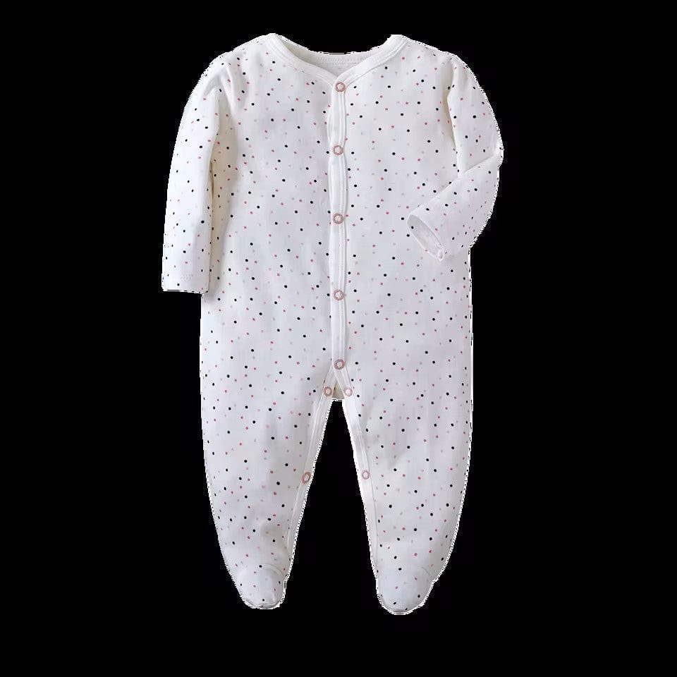 Colorful Dots Button Onesie Footie