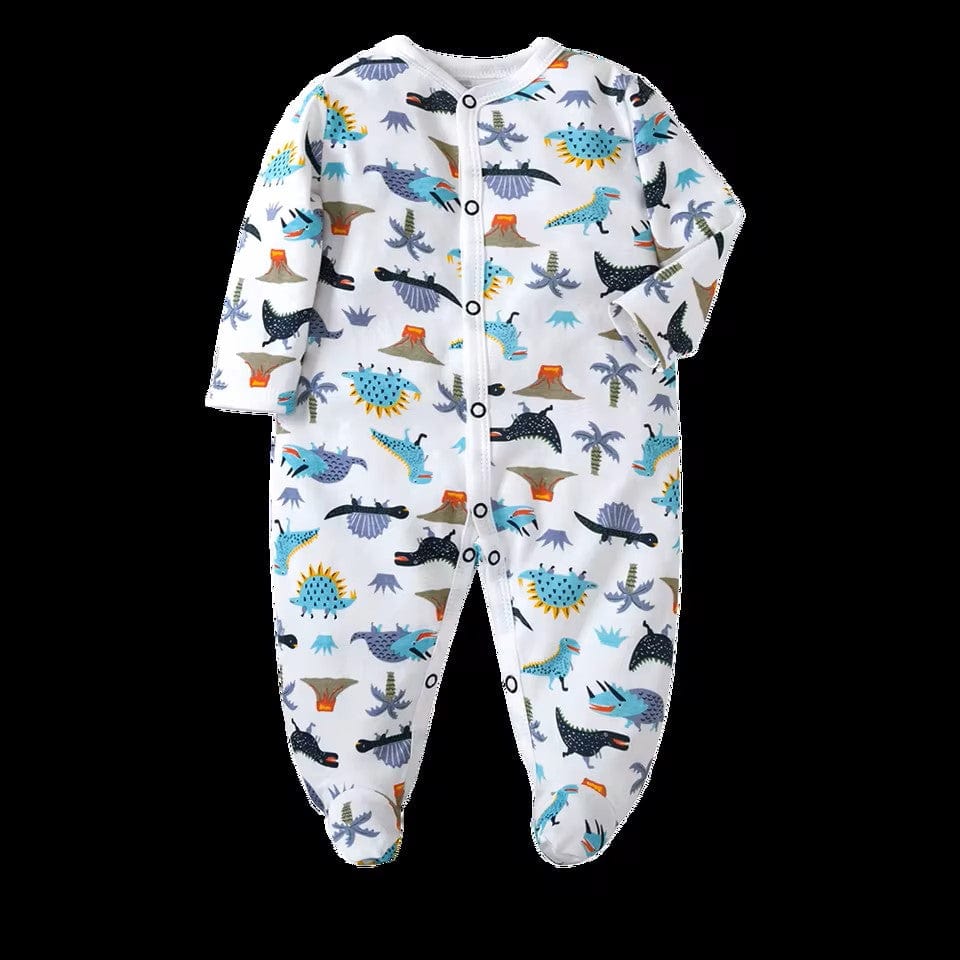 Dinosaurs Button Onesie Footie