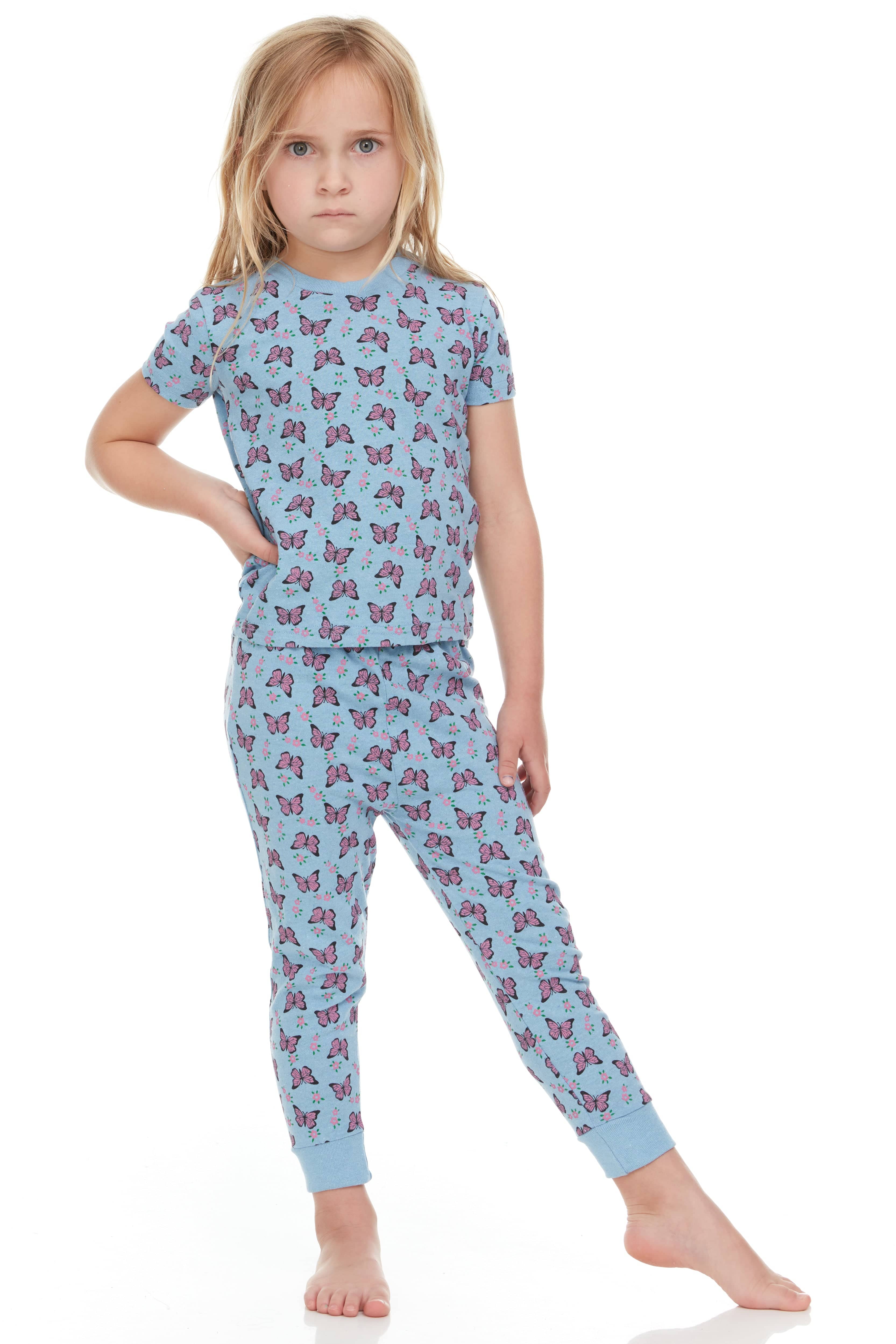 Butterflies Shorts Pajamas For Kids Super Soft - 2 Piece Set