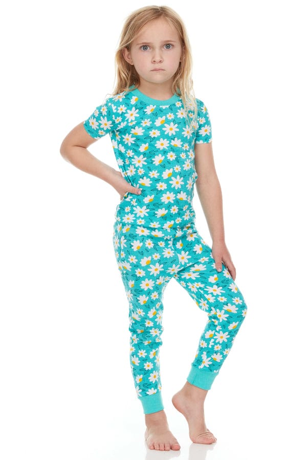 Girls Cotton Pajamas - Girls Flowers, Cherries & Rainbows