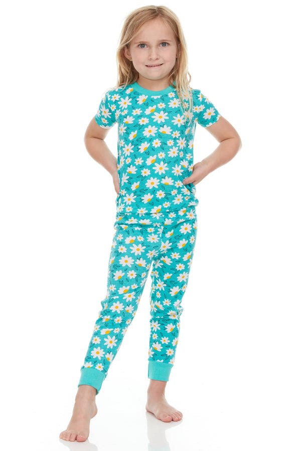 Girls Cotton Pajamas Set – Fun Prints (Cherries, Dots & Sunflower)