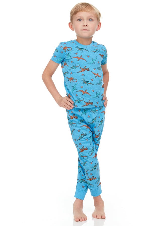 Boys Cotton Pajamas Set – Fun Prints (Trucks, Cars & Dinosaurs)