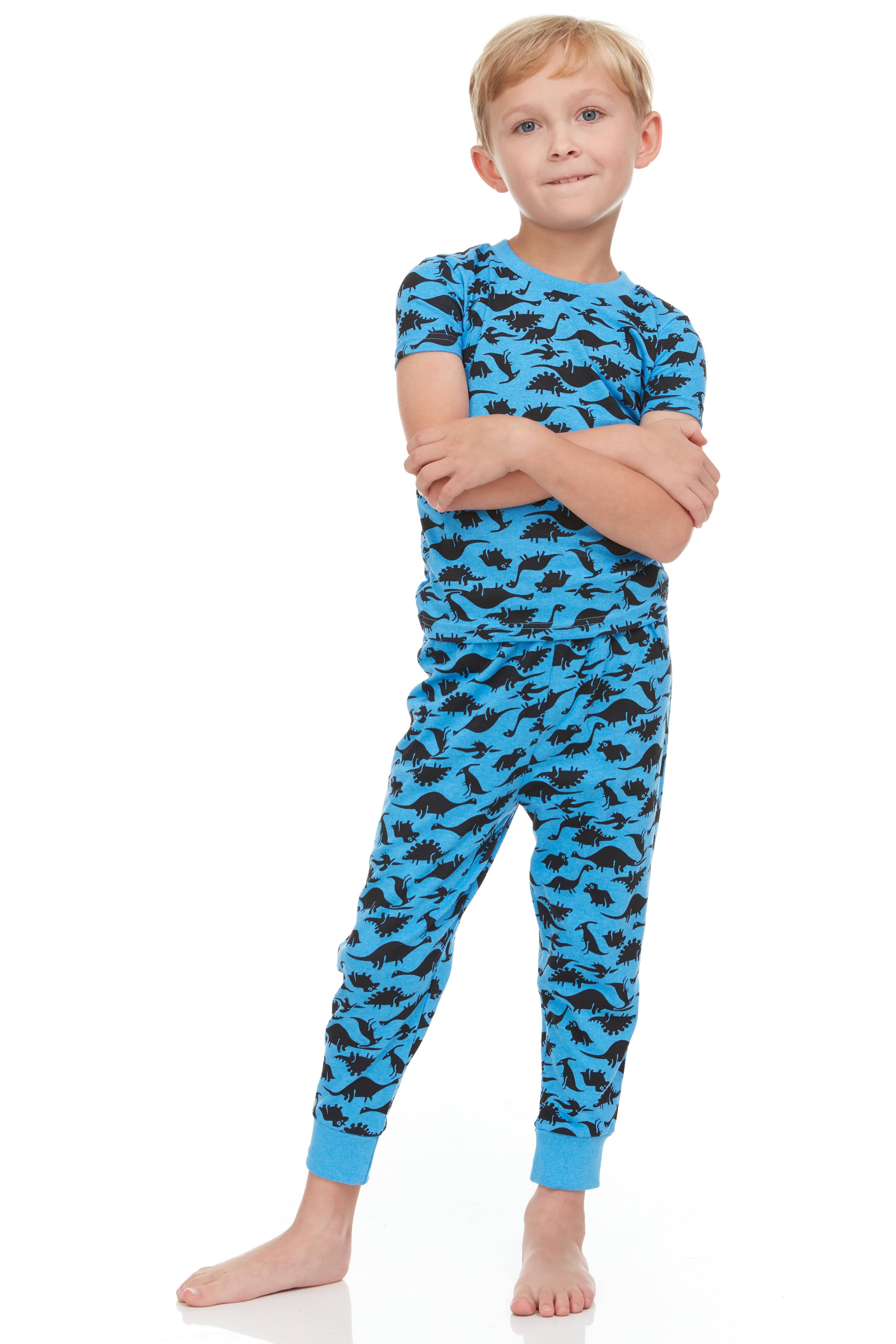 Dark Dinosaurs Shorts Pajamas For Kids Super Soft - 2 Piece Set