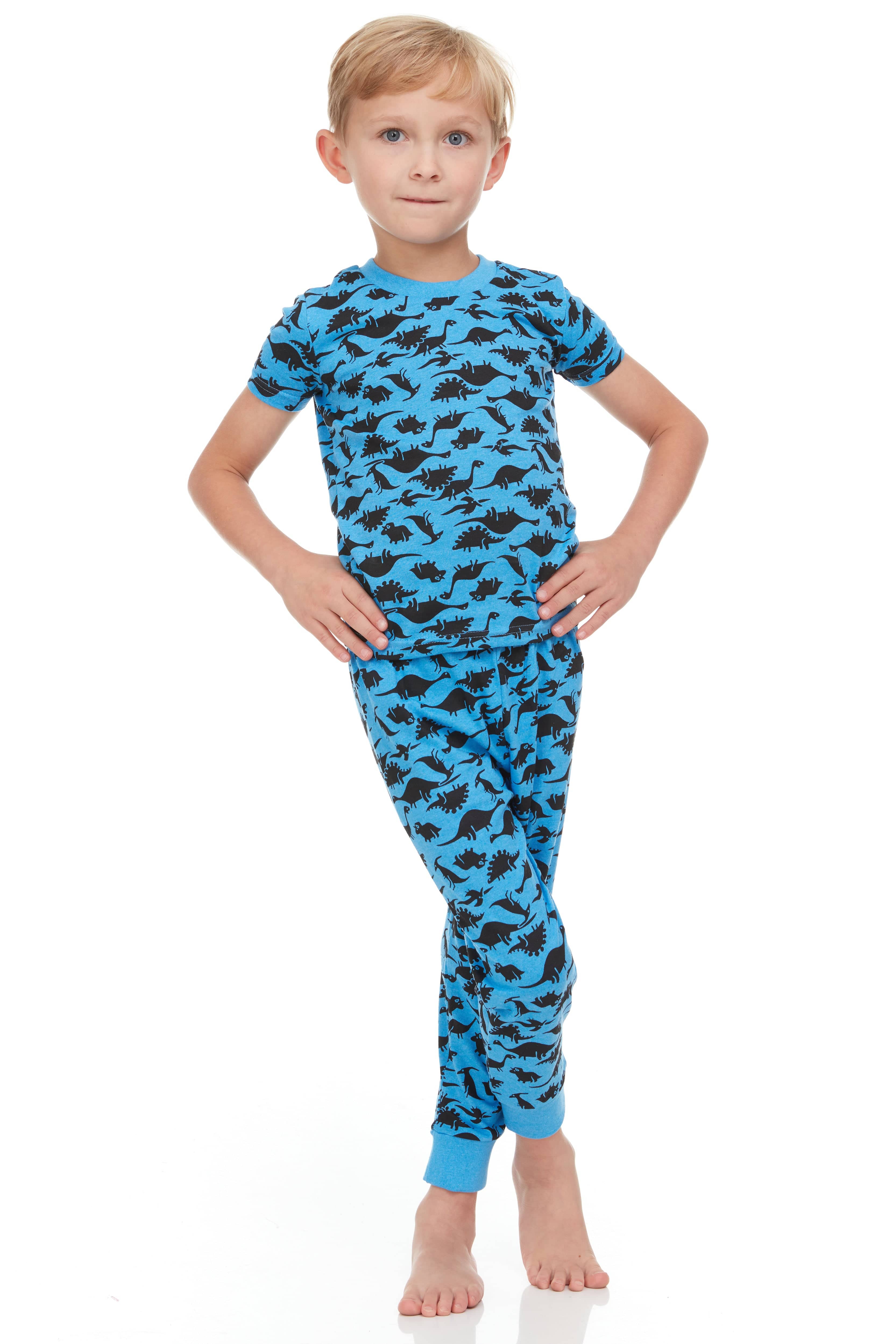 Dark Dinosaurs Shorts Pajamas For Kids Super Soft - 2 Piece Set