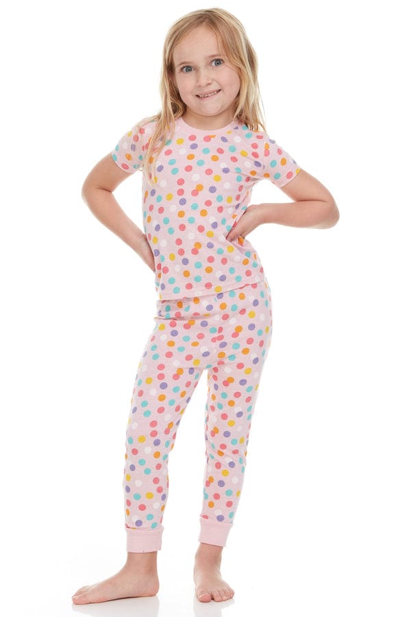 Girls Cotton Pajamas Set – Fun Prints (Dots, Stripes, Butterfly & Sunflower)