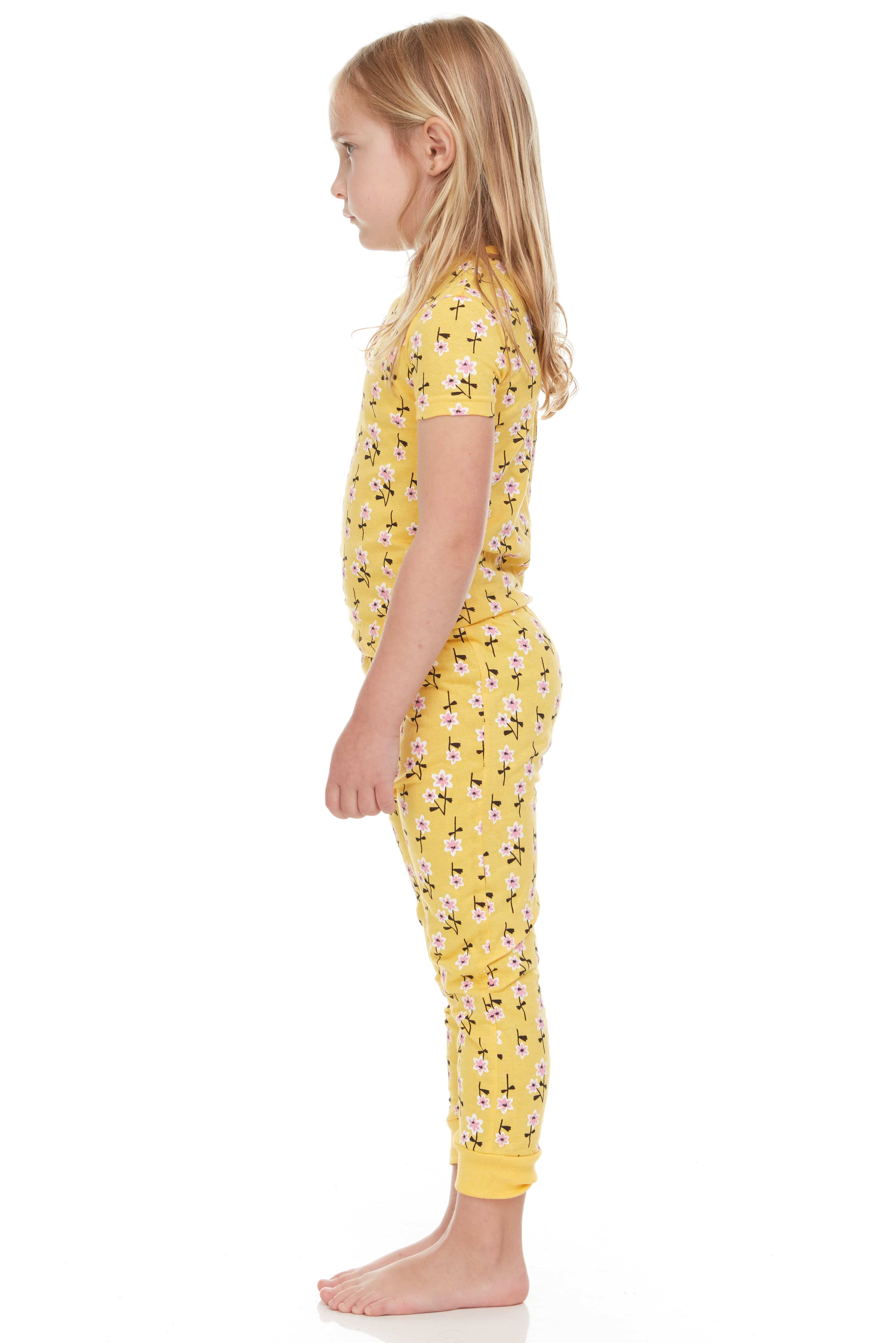 Yellow Flowers Shorts Pajamas - Shortsleeve