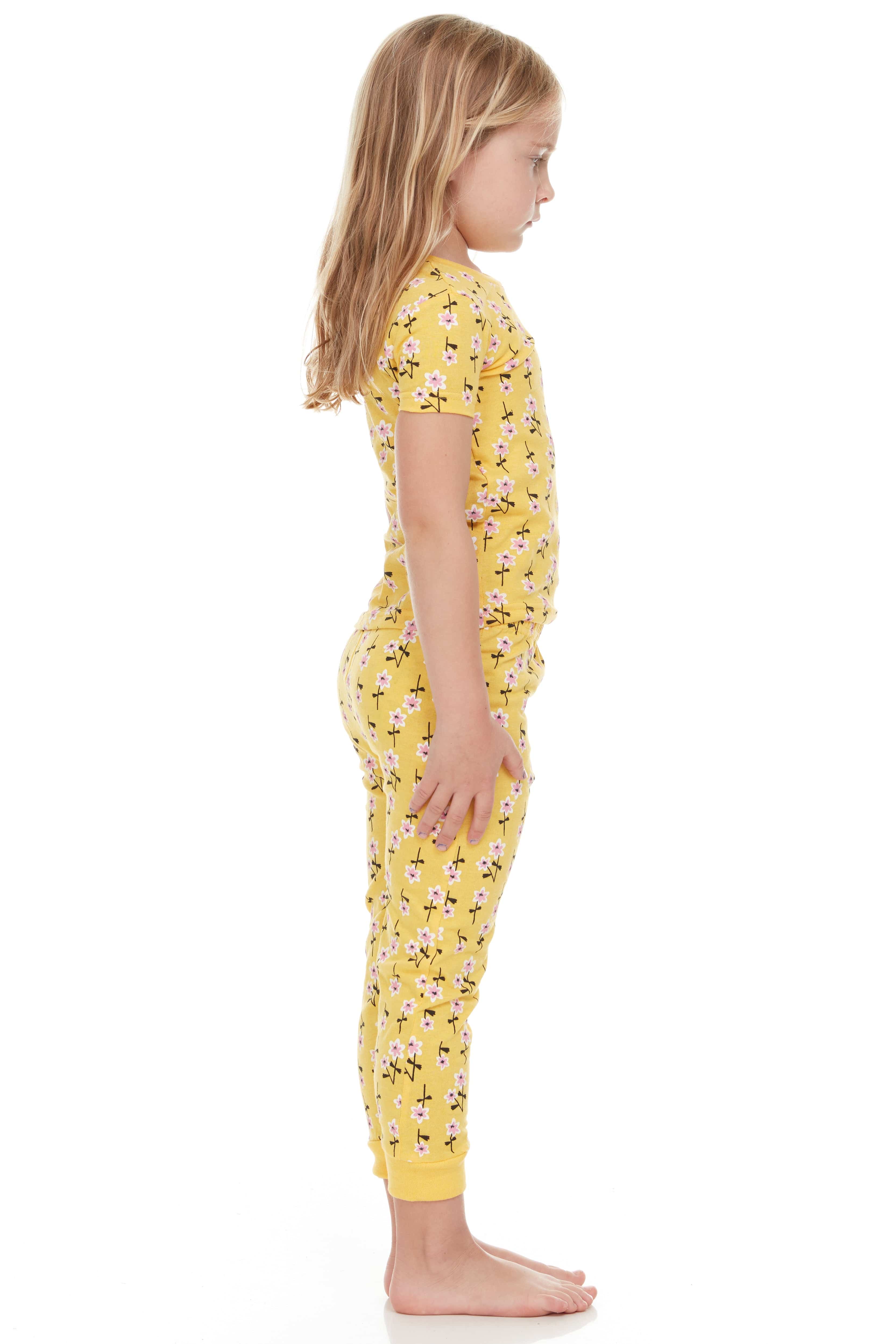 Yellow Flowers Shorts Pajamas - Shortsleeve