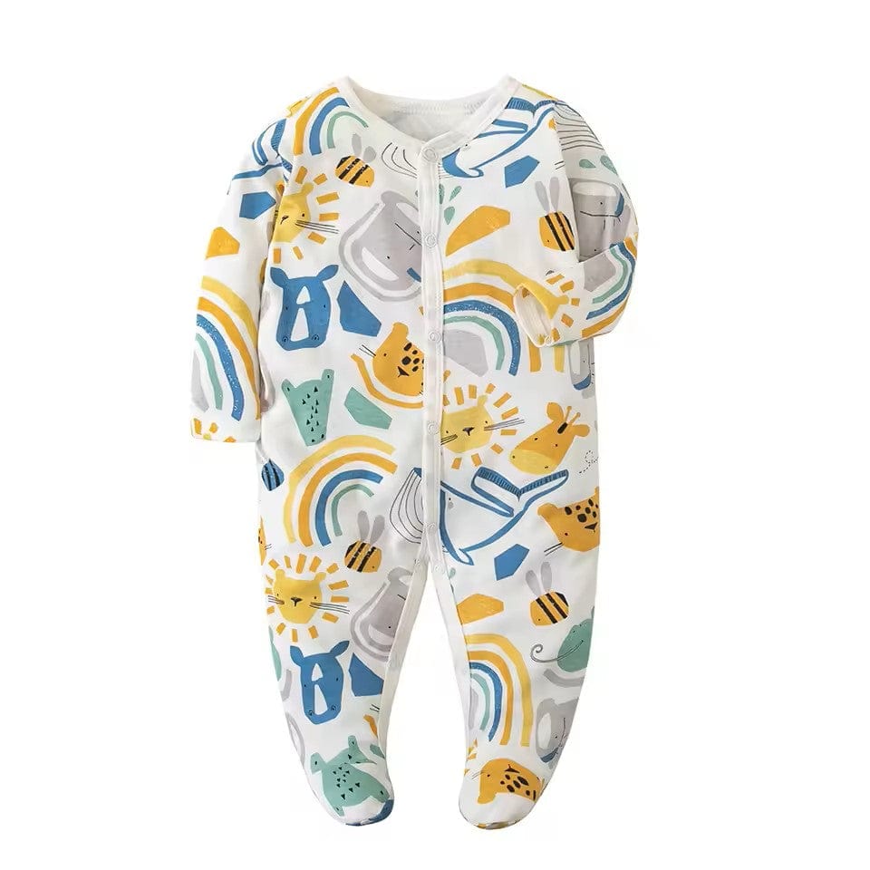 Animals Button Onesie Footie