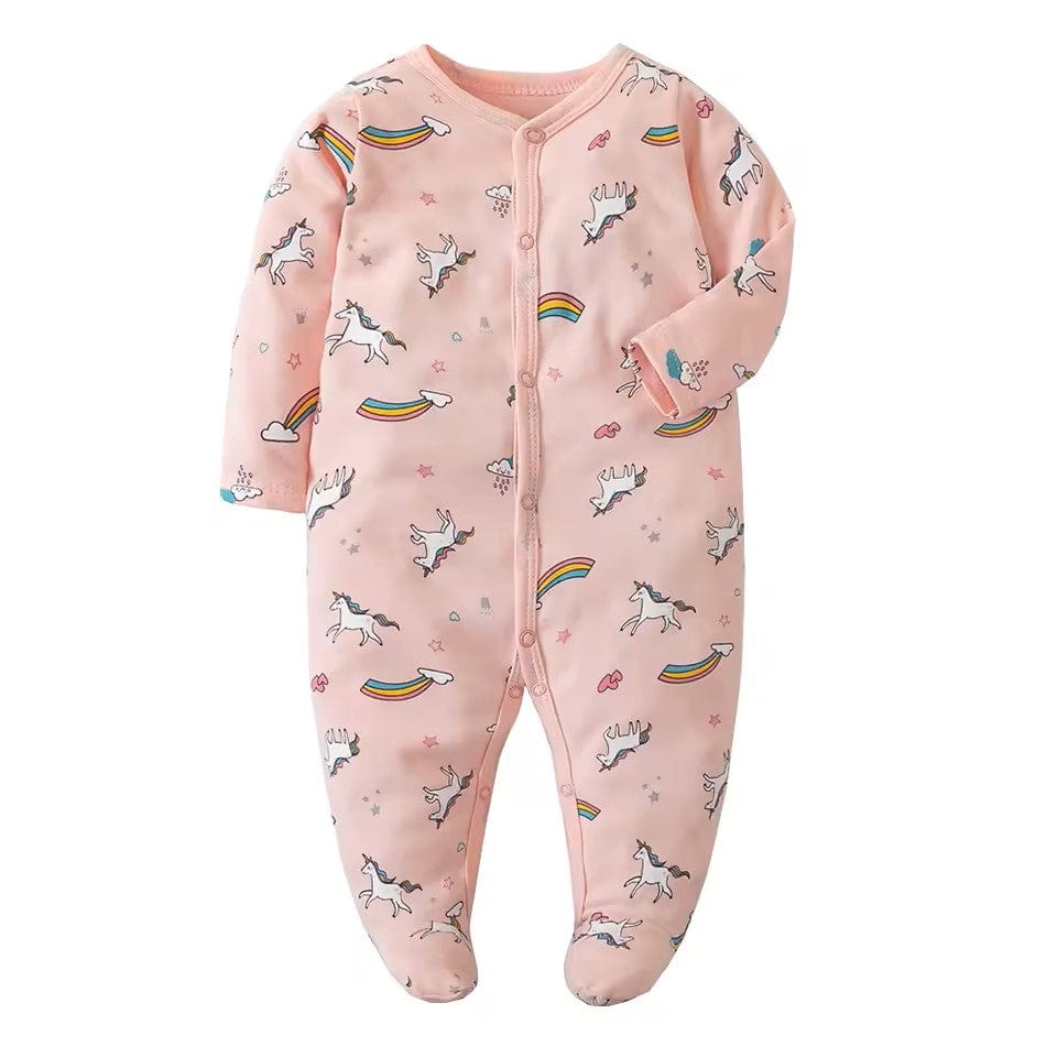 Unicorns Button Onesie Footie