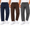 BenBen Men Sweatpants Open Bottom Jogger Pants Heavyweight Casual Stylish Trendy - 3 Pack