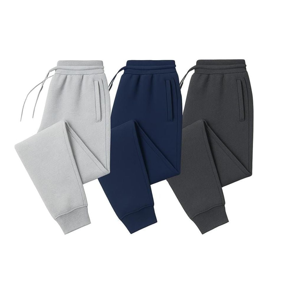 Men's 3-Pack Basic Jogger Sweatpants, Comfortable Relaxed Fit Lounge Pants with Pockets, Tapered Leg Athletic Bottoms, Breathable Cotton-Blend Training Wear, Everyday Essential Trousers