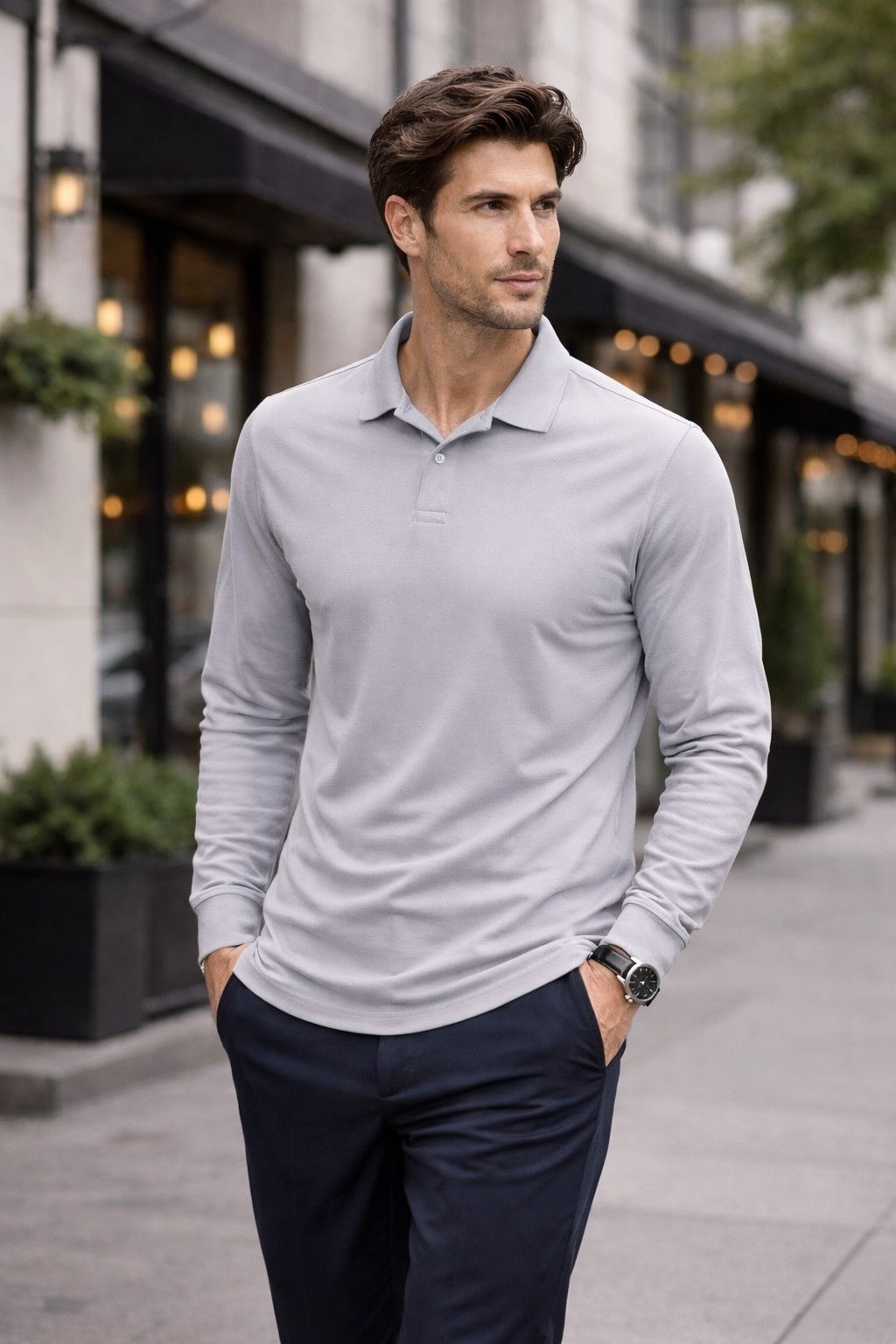 Men's 5-Pack Lightweight Long Sleeve Polo Shirts | Everyday Essential Bundle