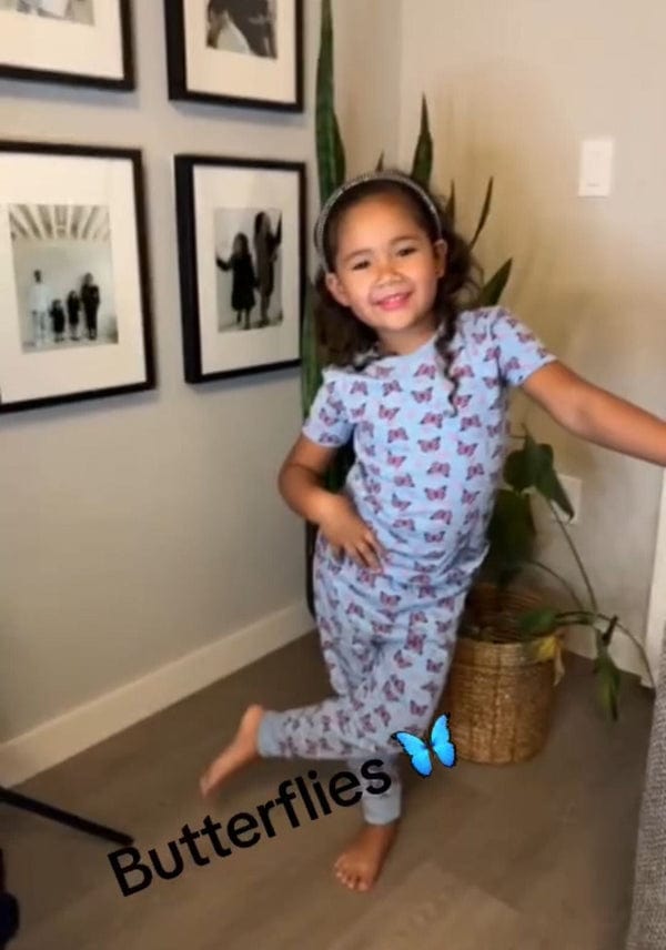 Girls Cotton Pajamas Set – Fun Prints (Cherries, Dots & Butterfly)