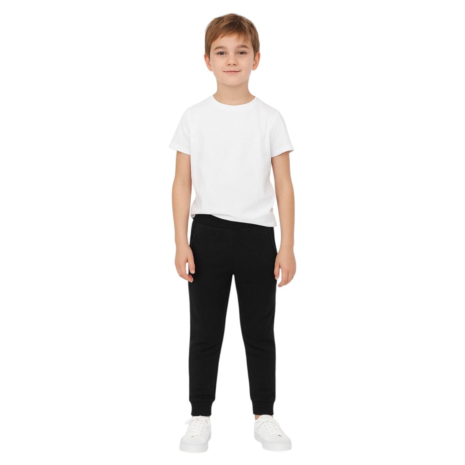 BenBen Boys Fleece Joggers with Pockets – Warm Athletic Sweatpants for Kids, Sizes S-2XL