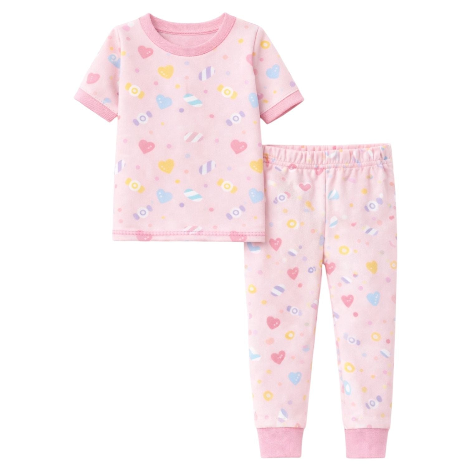 BenBen Kids Toddler Girl Pajamas Pj Set Short Sleeve Snug Fit Soft & Cozy Sleepwear Loungewear 2-Pack - Size 2Y to 10Y