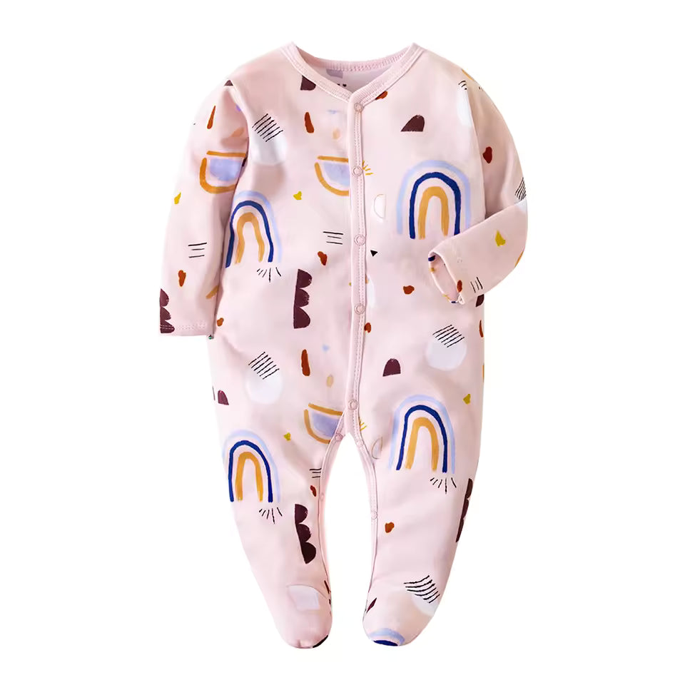 Rainbows Button Onesie Footie