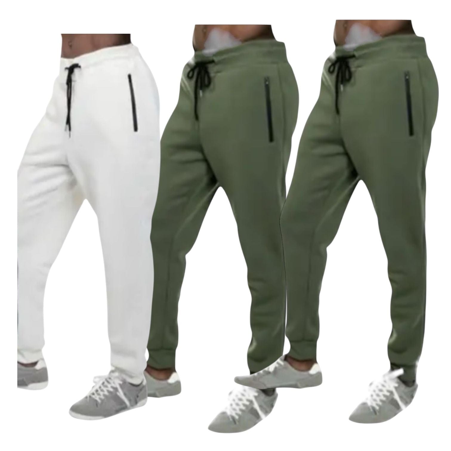 BenBen Women Jogger Pants with Zipper Super Soft Comfortable - 3 Pack