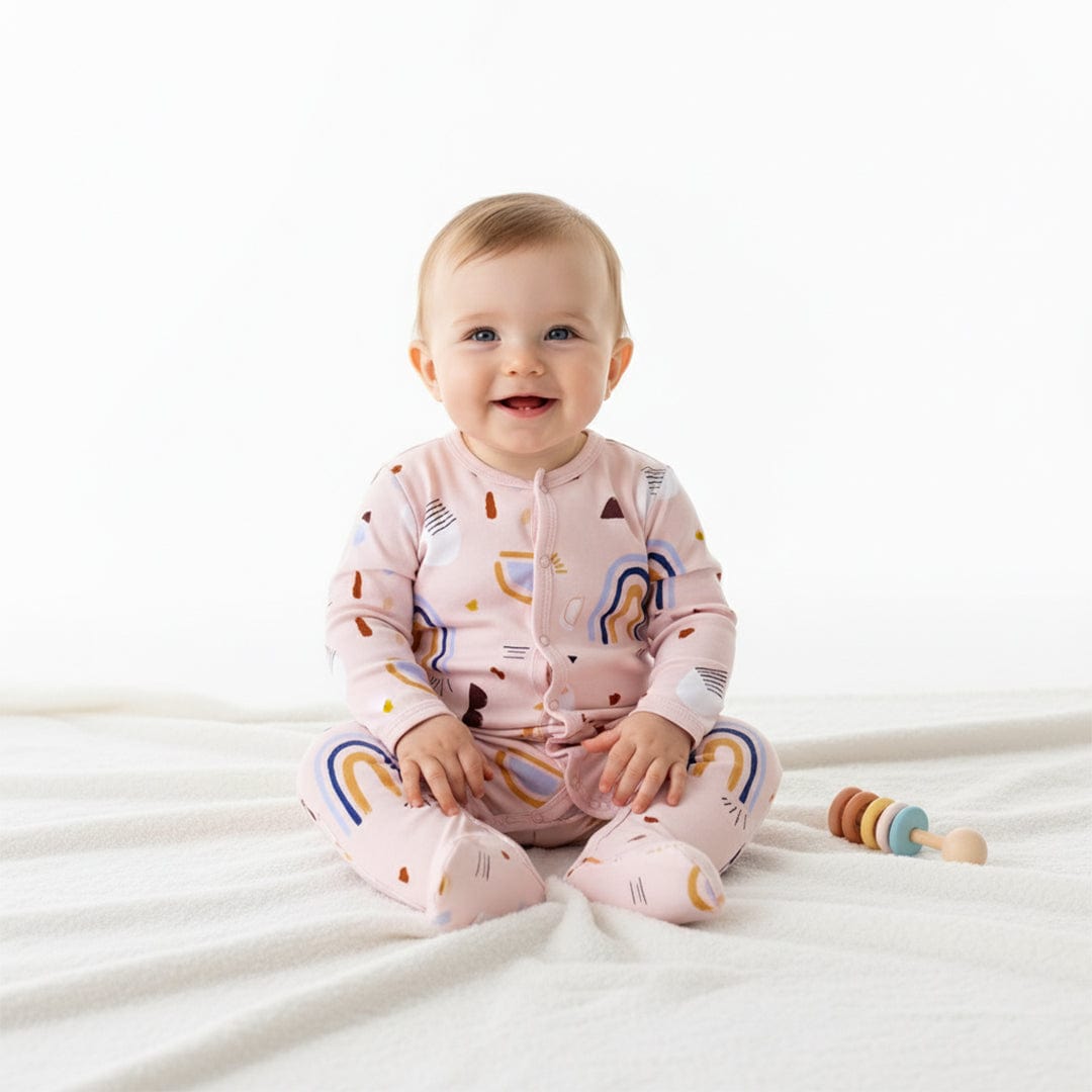Rainbows Button Onesie Footie