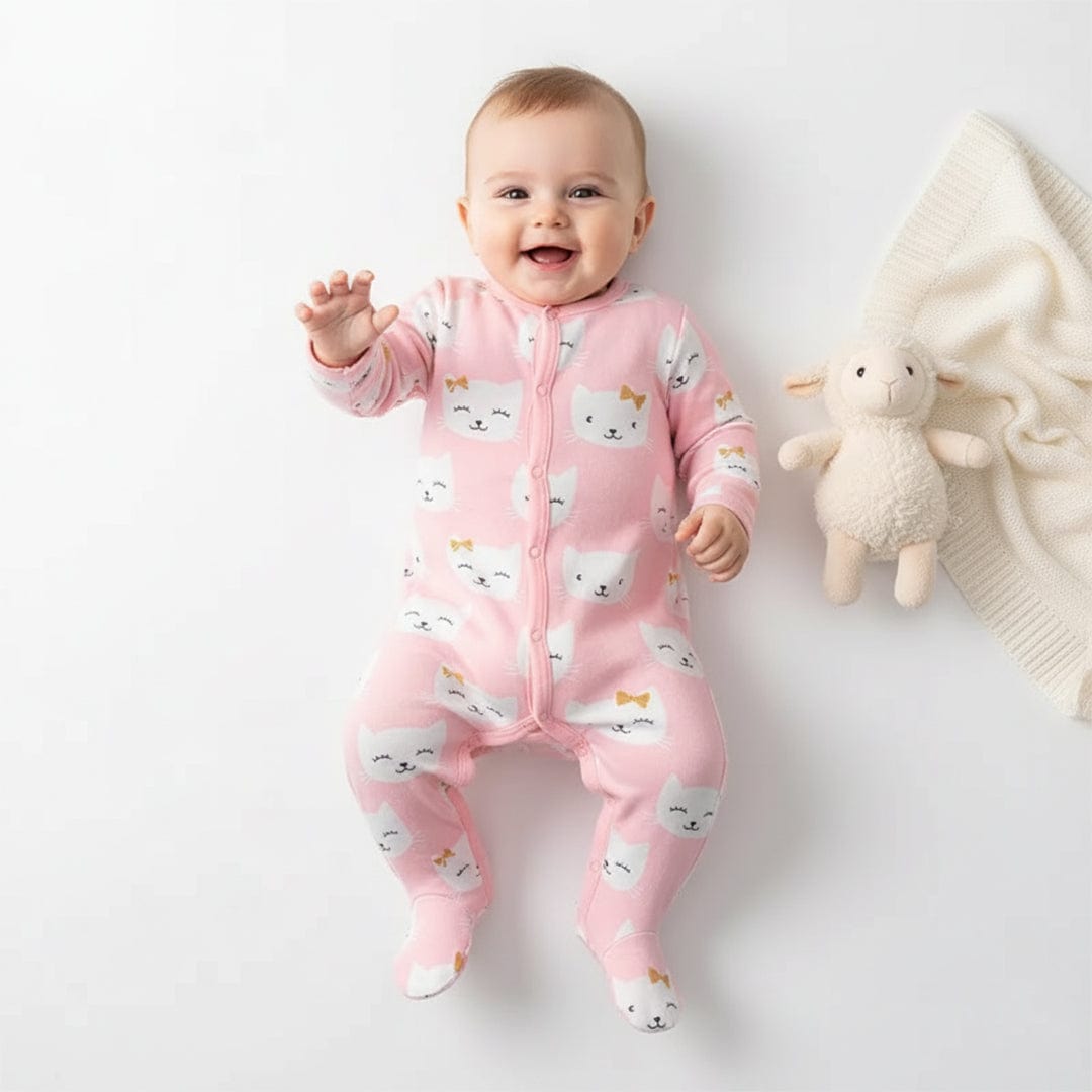 Cats Button Onesie Footie