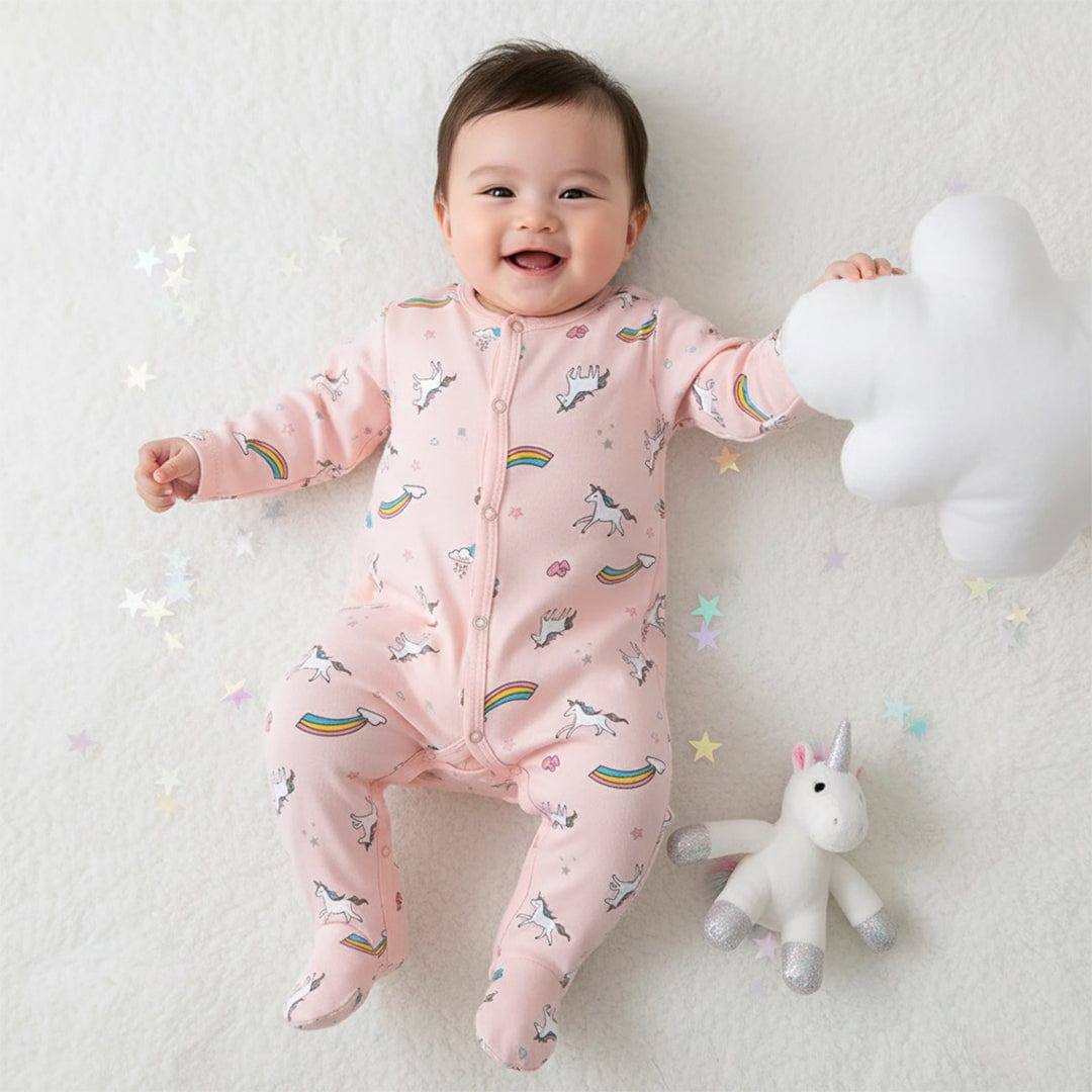Unicorns Button Onesie Footie