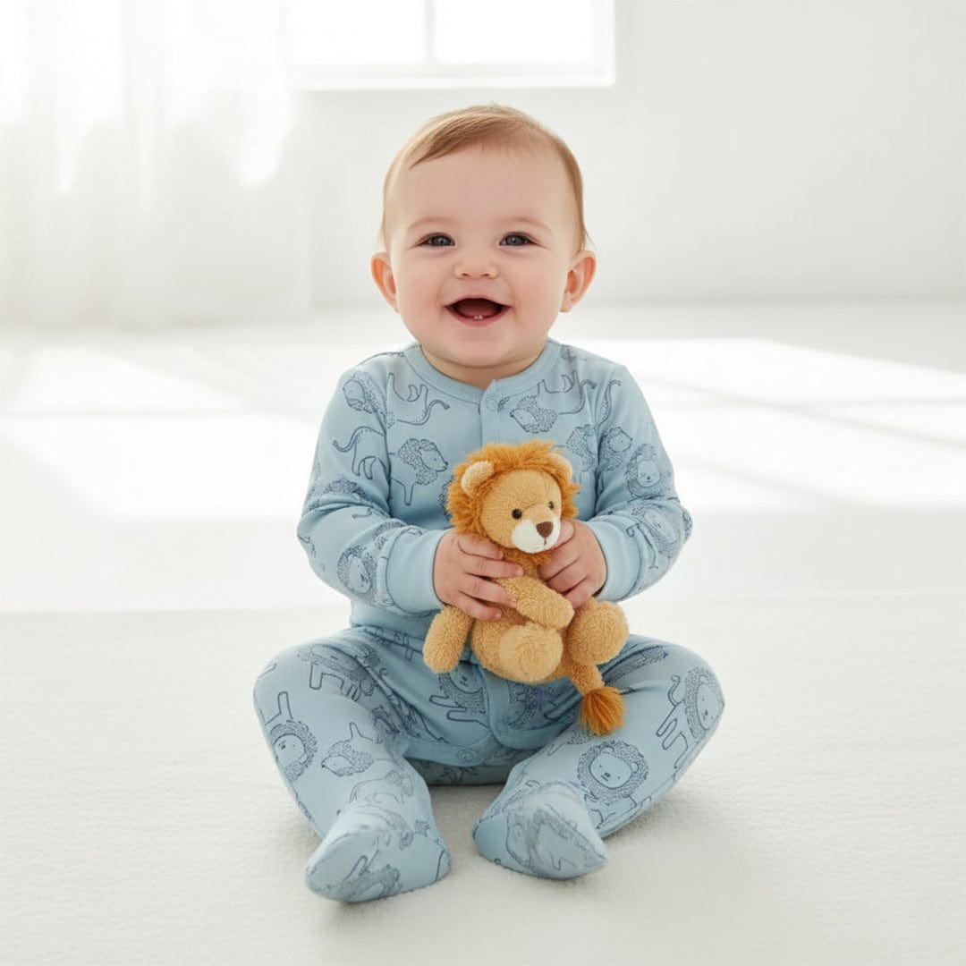 Lions Button Onesie Footie