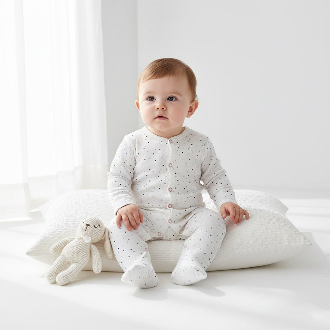 Colorful Dots Button Onesie Footie