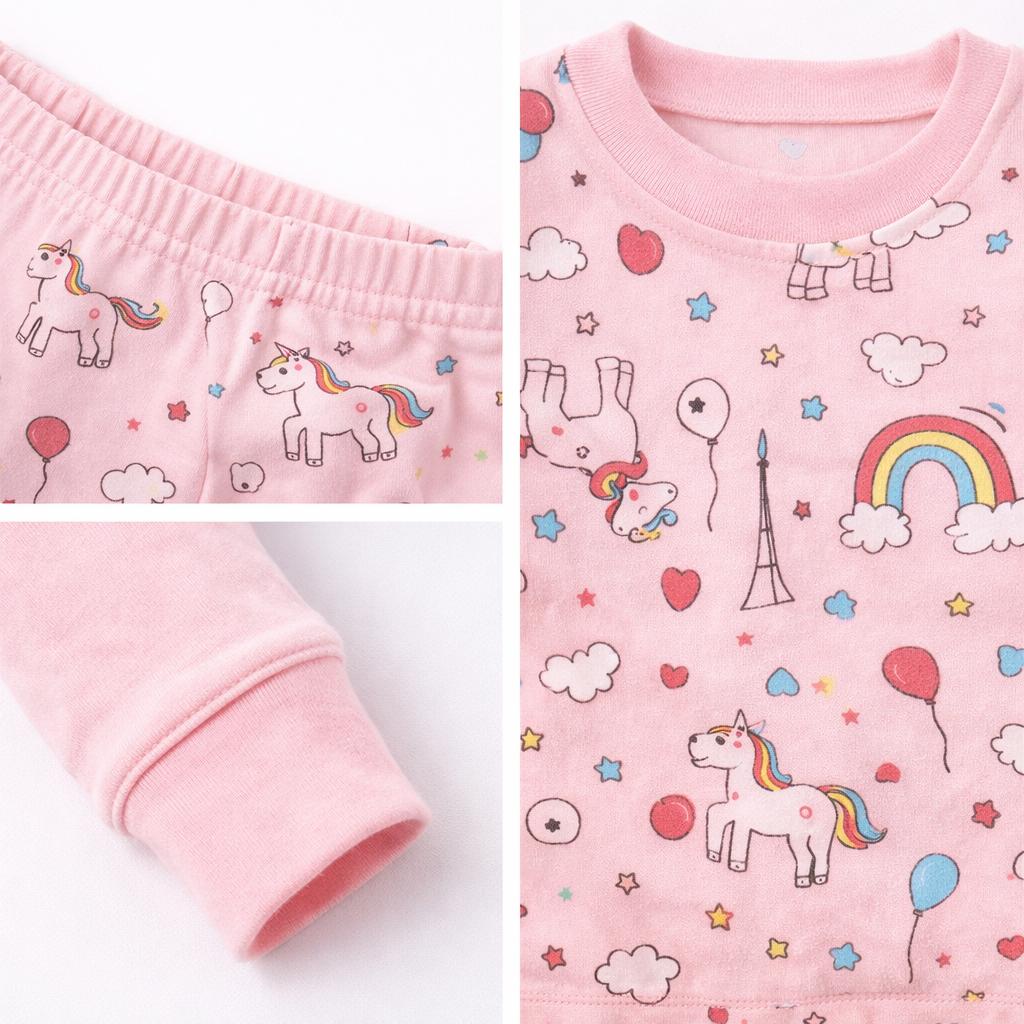 BenBen Kids Toddler Girl Pajamas Pj Set Long Sleeve Snug Fit Soft & Cozy Sleepwear Loungewear 2-Pack - Size 2Y to 10Y