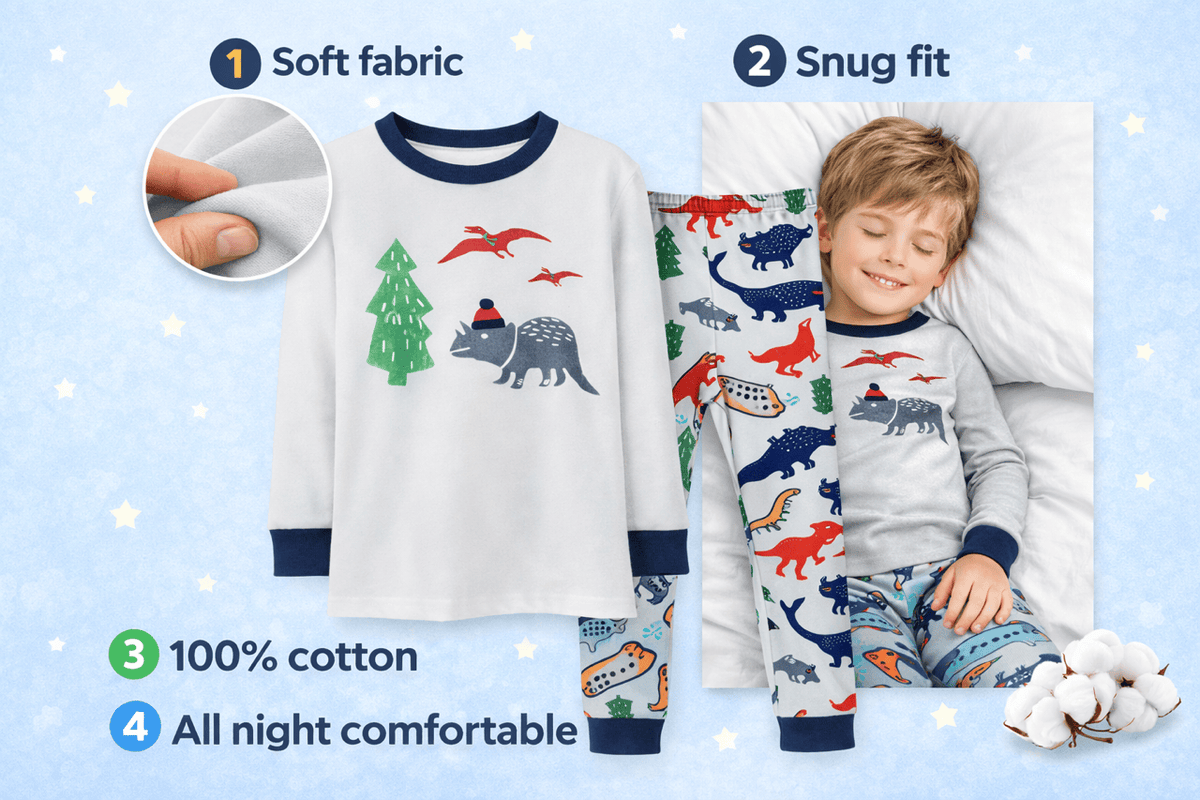 White Dinosaur Pajama Set