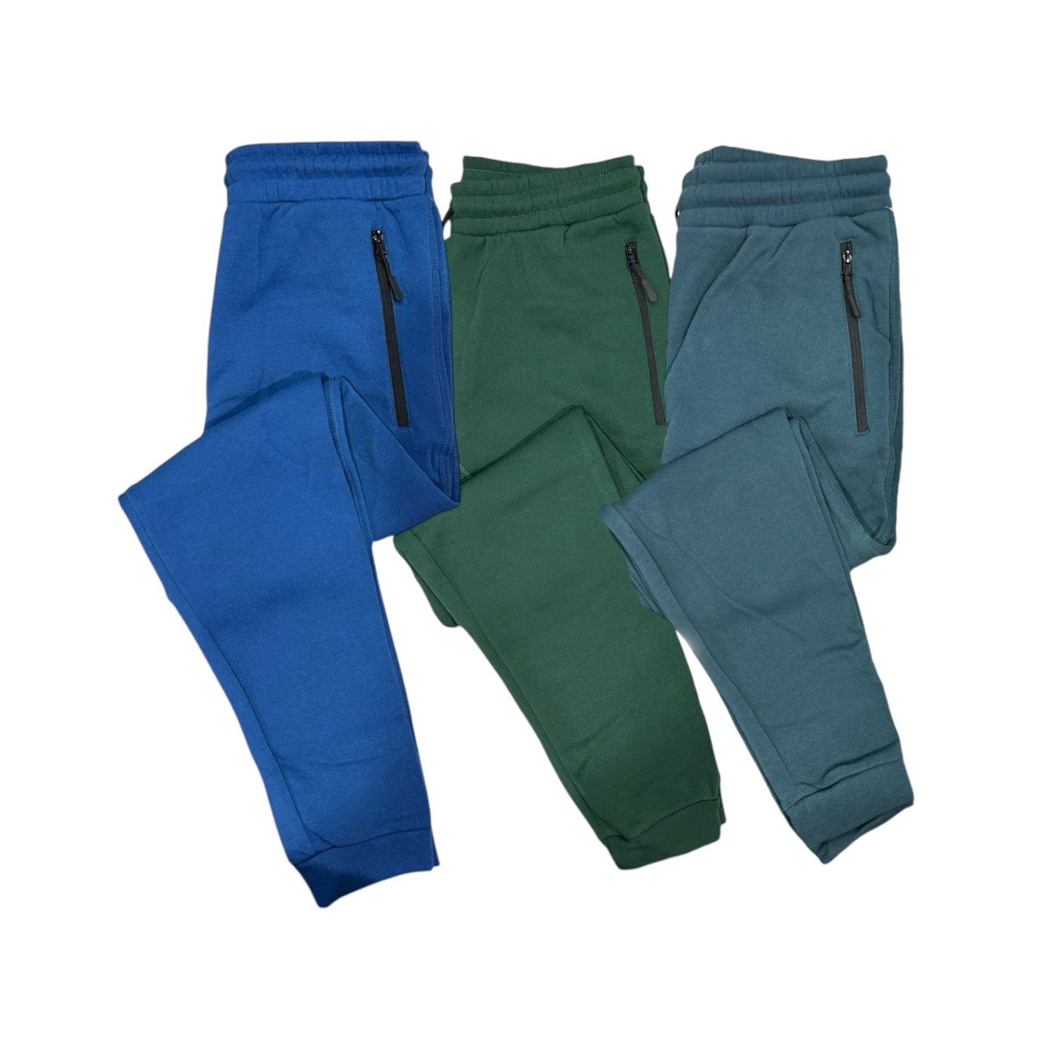 3 Pack Unisex Zipper Pocket Joggers - Super Soft Feel