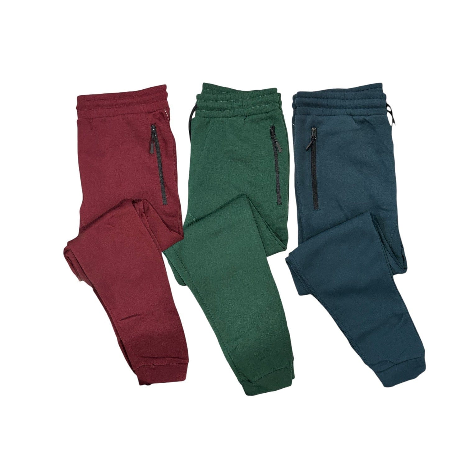 3 Pack Unisex Zipper Pocket Joggers - Super Soft Feel