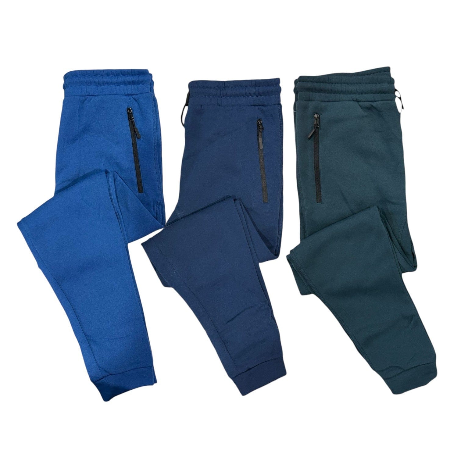 3 Pack Unisex Zipper Pocket Joggers - Super Soft Feel