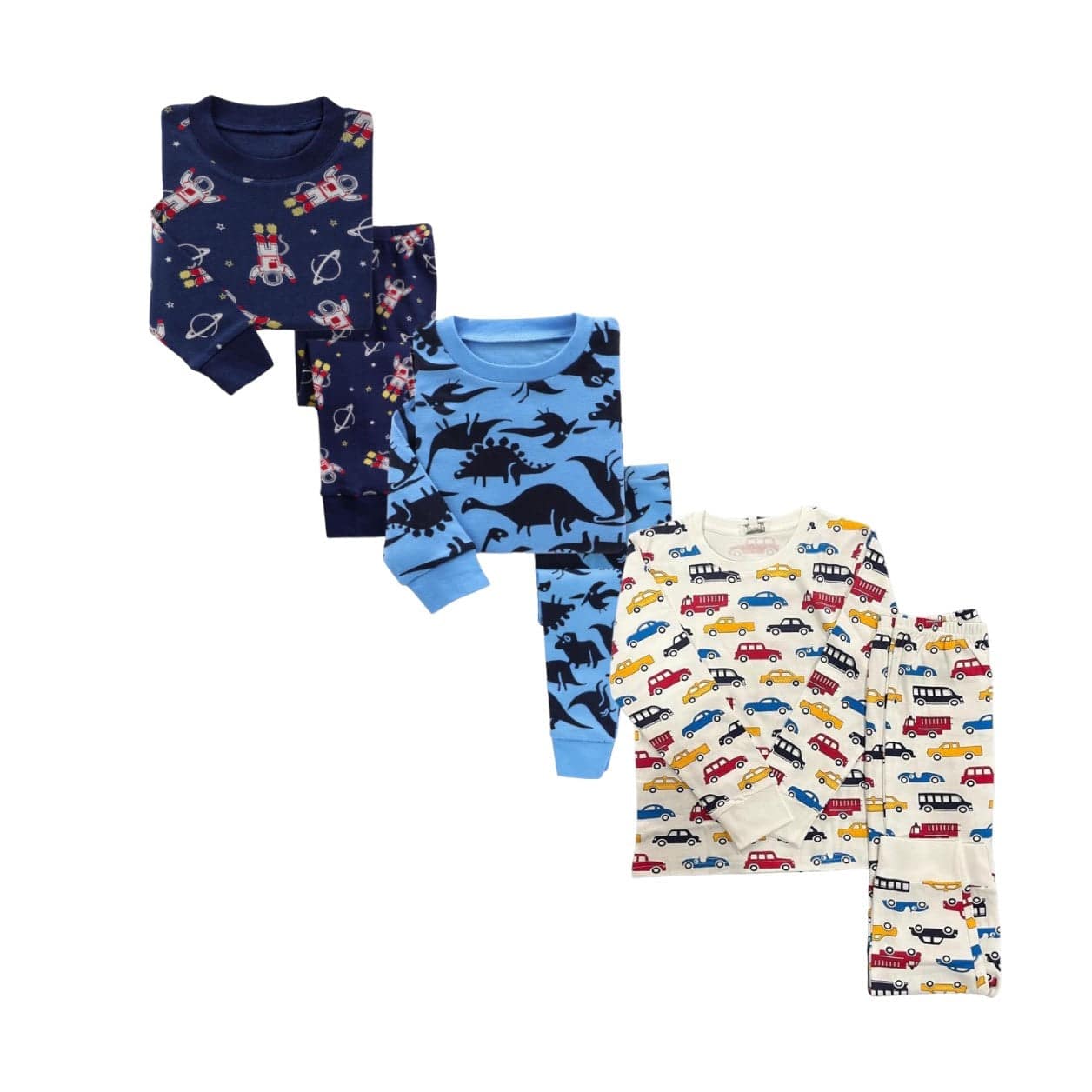 Kids 3 Pack Pajamas Boys - Super Soft Cotton