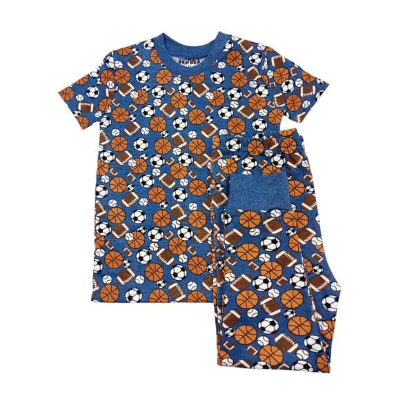 Boys Cotton Pajamas Set – Playful Prints (Trucks, Sports, Dinosaurs & Trains)