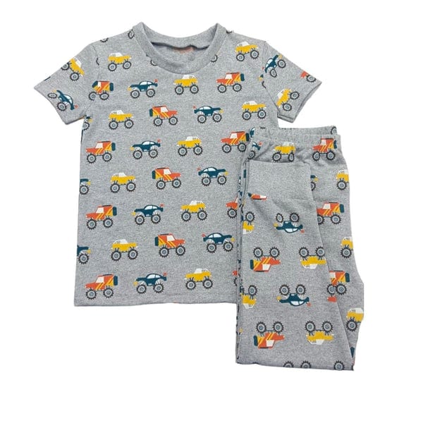 Boys Cotton Pajamas Set – Playful Prints (Trucks, Sports, Dinosaurs & Trains)