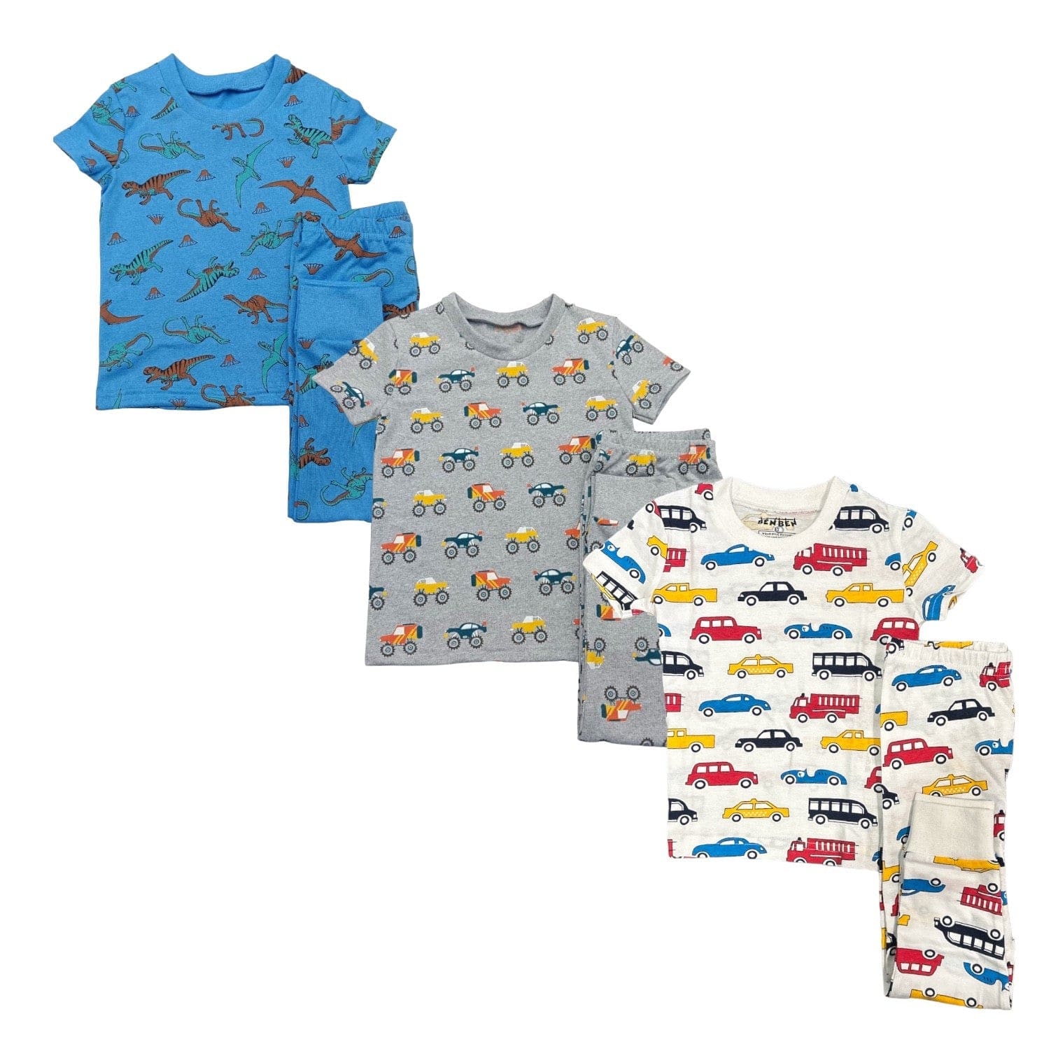 Boys 3 Pack Shortsleeve Pajamas