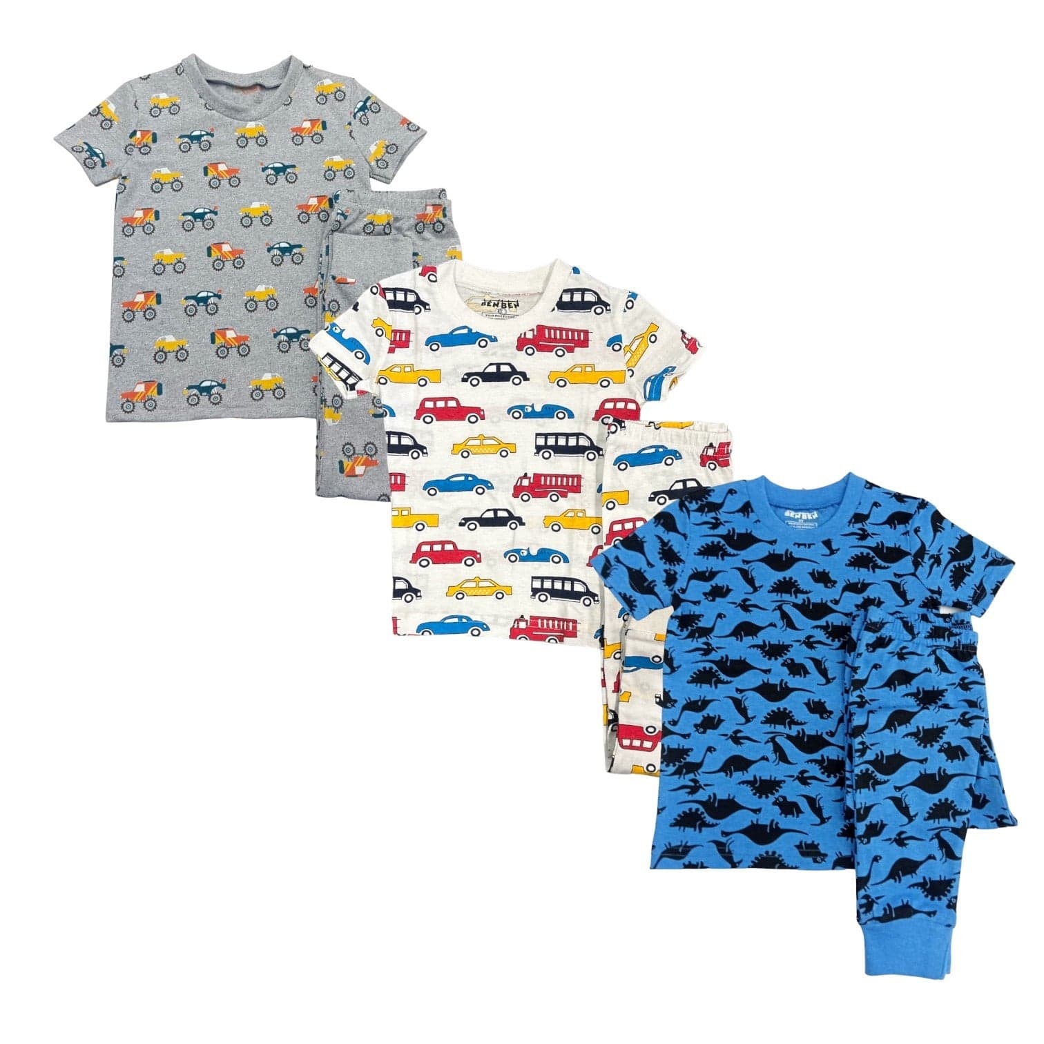 Boys 3 Pack Shortsleeve Pajamas