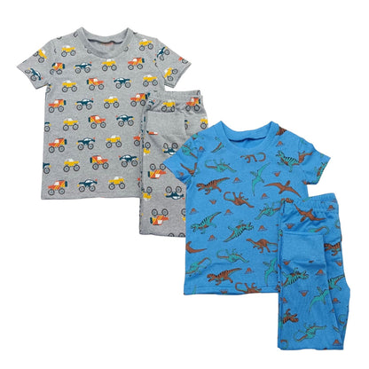 Kids 2 Pack Shorts Sleeves Pajamas - Multiple Options