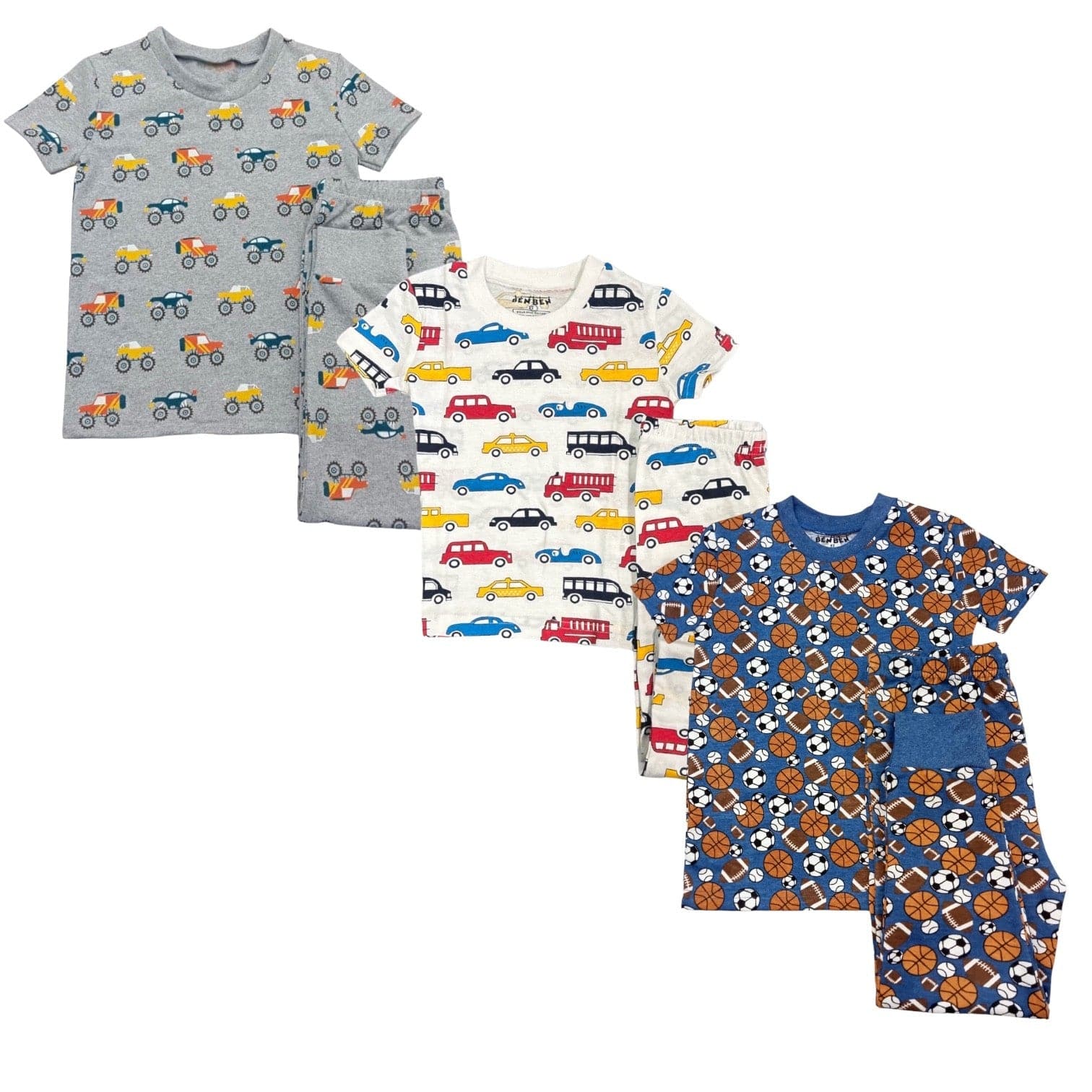 Boys 3 Pack Shortsleeve Pajamas