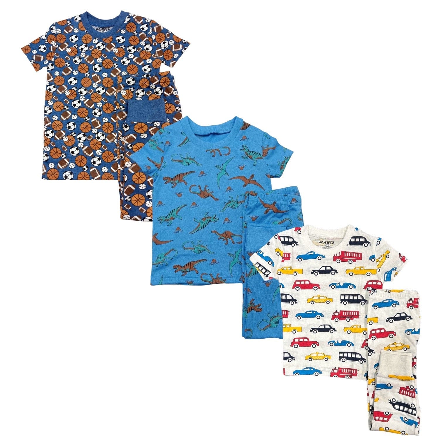 Boys 3 Pack Shortsleeve Pajamas