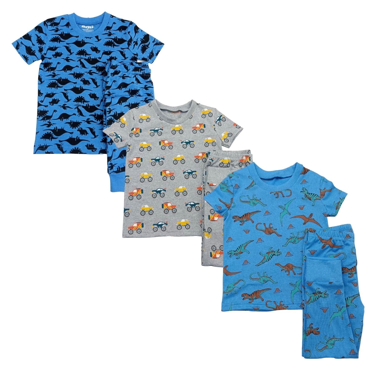 Boys 3 Pack Shortsleeve Pajamas