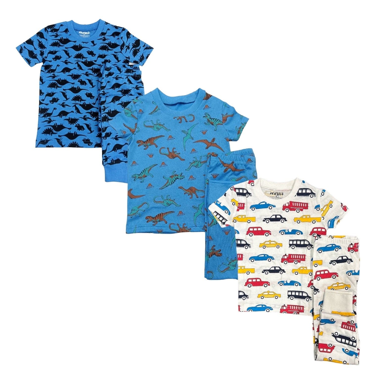 Boys 3 Pack Shortsleeve Pajamas