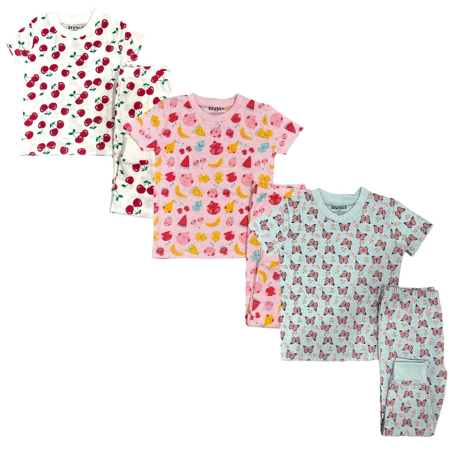 Girls 3 Pack Shortsleeve Pajamas