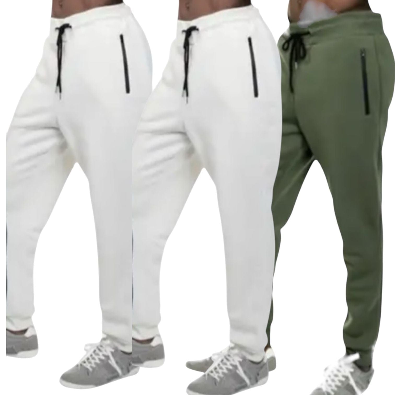 BenBen Women Jogger Pants with Zipper Super Soft Comfortable - 3 Pack