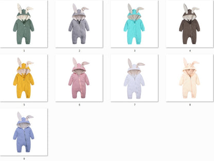 Bunny Rabbit Zipper Hoodies - Cotton